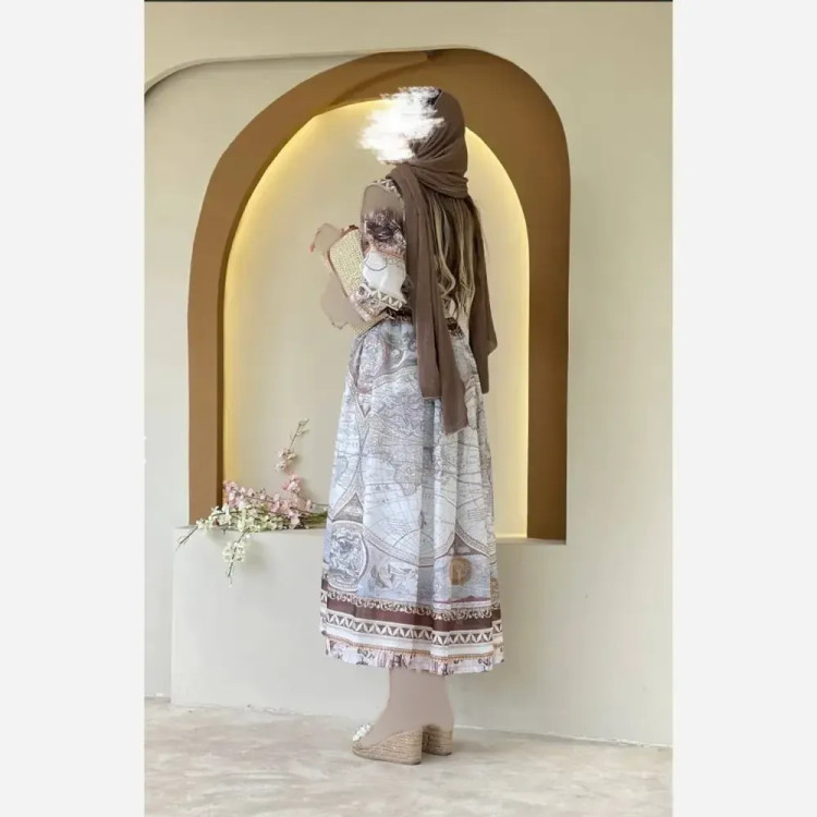 پیراهن ساحلی زنانه مدل کیمیا جنس ابریشمی پفکی فری سایز 38 تا 48