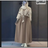 ست کت و سارافون زنانه مدل سوگل جنس شانتون و لینن فری سایز تا 48