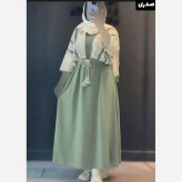 ست کت و سارافون زنانه مدل سوگل جنس شانتون و لینن فری سایز تا 48