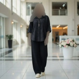 مانتو یاسمین زنانه جنس شانتون طرحدار گرم بالا فری سایز