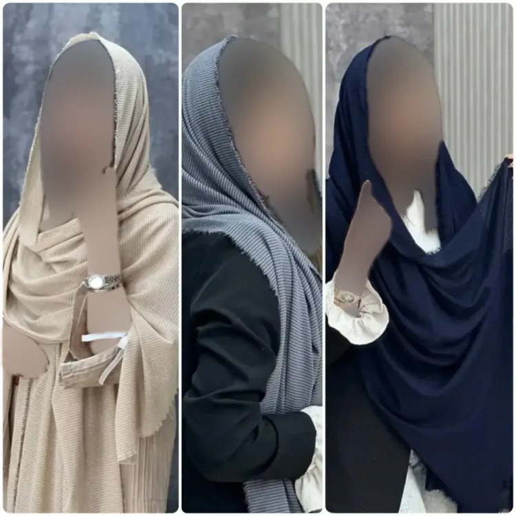 شال نخی پلیسه دور ریش قواره بزرگ ابعاد 180 در 67 سانتیمتر