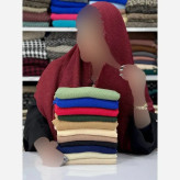 شال نخی پلیسه دور ریش قواره بزرگ ابعاد 180 در 67 سانتیمتر