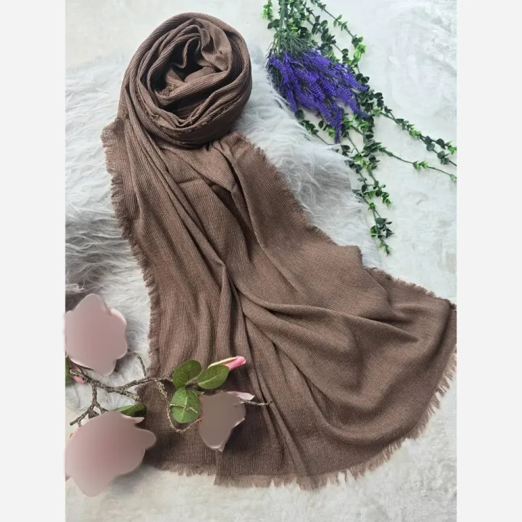 شال نخی پلیسه دور ریش قواره بزرگ ابعاد 180 در 67 سانتیمتر