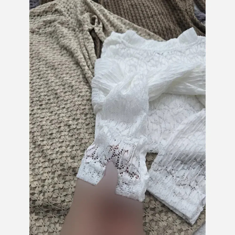 شومیز دانتل آستین بلند زنانه فری سایز 36 تا 44