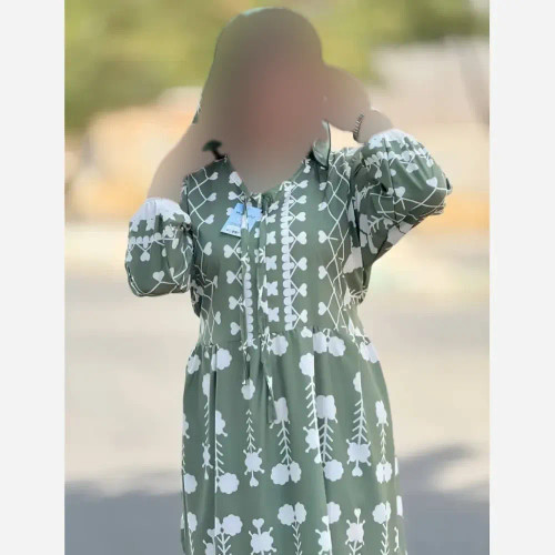 پیراهن ساحلی زنانه جنس کرپ فلور آستین بلند فری سایز 36 تا 46