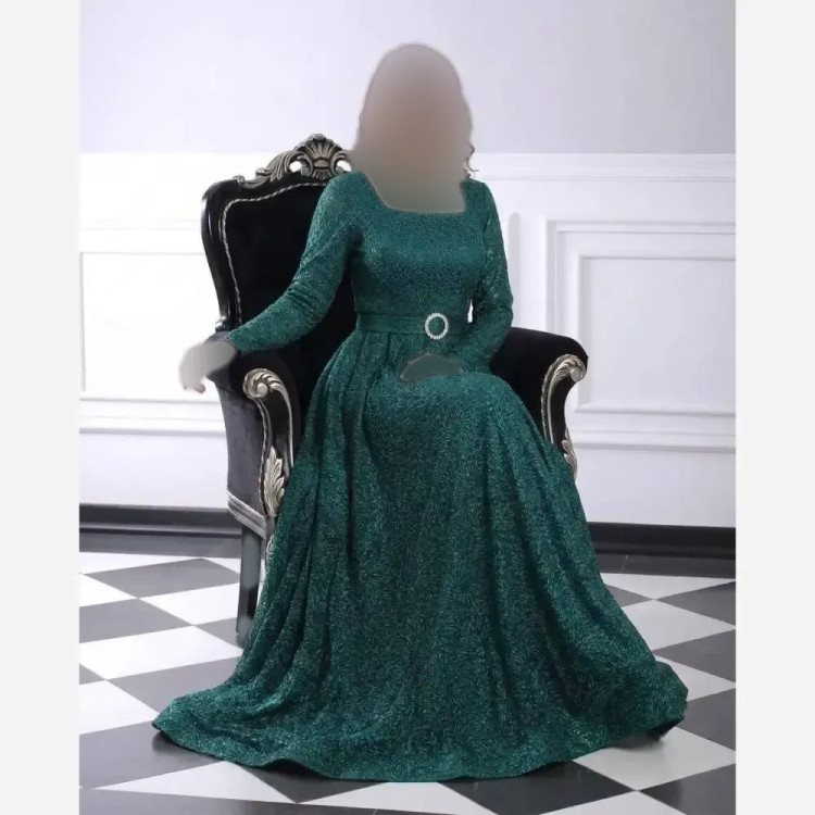 پیراهن مجلسی زنانه مدل گندم جنس شاین قد 155 سایزبندی 44 تا 52
