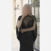 پیراهن ماکسی زنانه مجلسی کرپ دالقیچ سنگدوزی شده مدل مایا مشکی