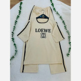 ست تیشرت و شلوار زنانه طرح LOEWE جنس سوپر اسپان فول کش سایز فری 36 تا 48