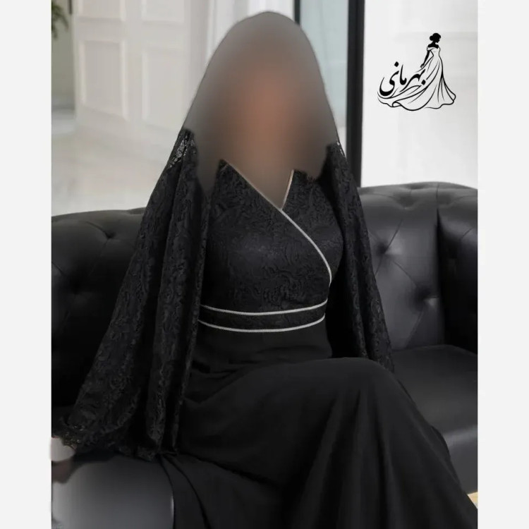 پیراهن مجلسی زنانه حریر و دانتل سایز بزرگ مدل غزاله قد 155