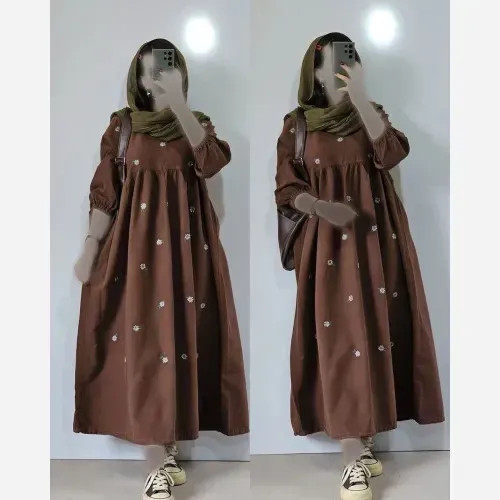 پیراهن زنانه لینن مدل محیا فری سایز تا 48