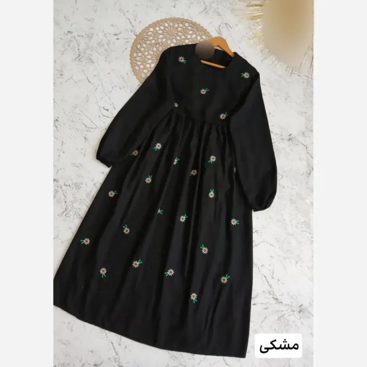 پیراهن زنانه لینن مدل محیا فری سایز تا 48