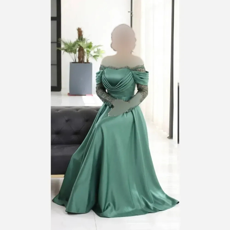پیراهن زنانه مدل پرنسا جنس ساتن زارا گرم بالا قد 150