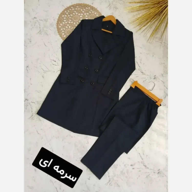 ست مانتو و شلوار اداری مدل شش دکمه جنس مکانیک پرشیا درجه یک