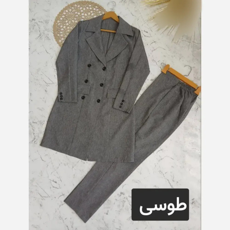 ست مانتو و شلوار اداری مدل شش دکمه جنس مکانیک پرشیا درجه یک
