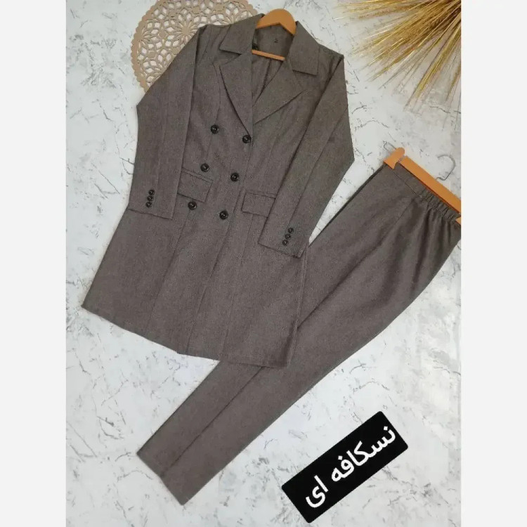 ست مانتو و شلوار اداری مدل شش دکمه جنس مکانیک پرشیا درجه یک