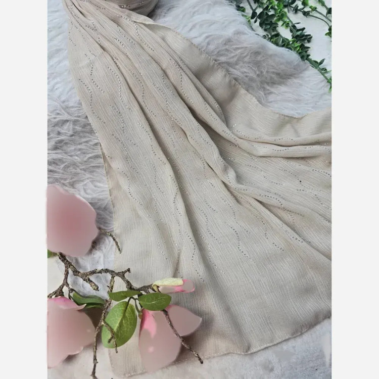 شال زنانه کریشه درختی نگیندار مجلسی قواره 180 در 60 سانتیمتر