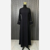 عبا زنانه مدل امنه جنس الیزه رنگ مشکی فری سایز