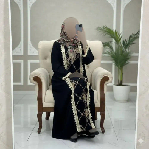پیراهن ماکسی زنانه مدل پریا جنس الیزه درجه یک رنگ مشکی فری سایز
