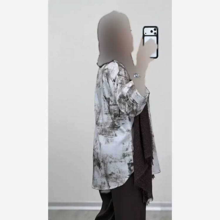 تونیک مانتویی زنانه مدل هلیا جنس صوفیا گازوئیلی فری سایز تا 48