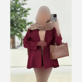 کت زنانه یقه انگلیسی لینن مدل نوشین فری سایز مناسب 38 تا 48