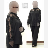 شومیز زنانه مدل شیفته جنس کرپ الیزه رنگ مشکی سایز 38 تا 60
