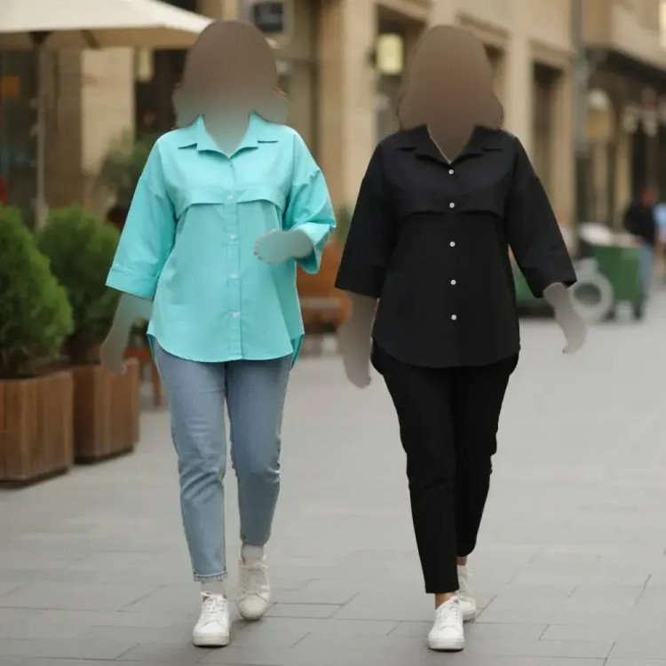 شومیز باکسی زنانه جنس داکرون درجه یک فری سایز