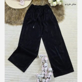 شلوار بگ چرم زنانه مشکی داخل کرک سایز 3XL