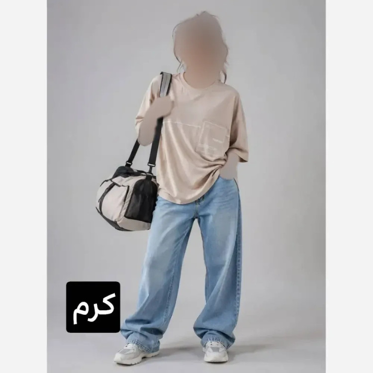 تیشرت لانگ زنانه مدل پارمیدا جنس پنبه درجه یک فری سایز 38 تا 48
