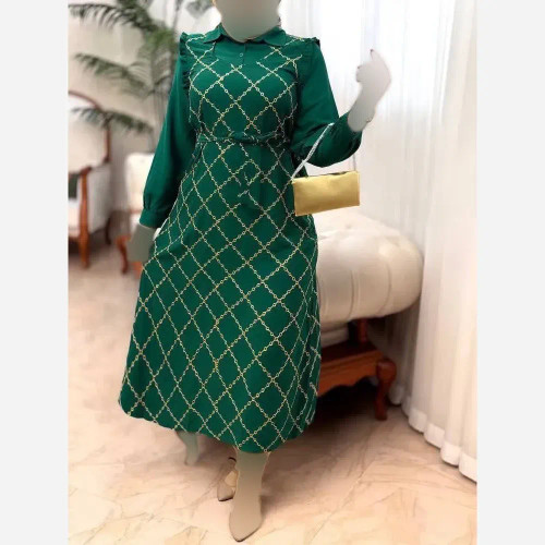پیراهن بلند زنانه ماهرو جنس اسکادا فری سایز 38 تا 44