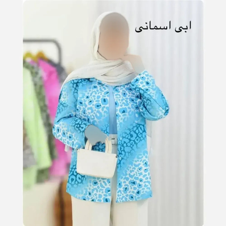 شومیز زنانه طرح پلنگی جنس ینزی درجه یک فری سایز تا 46