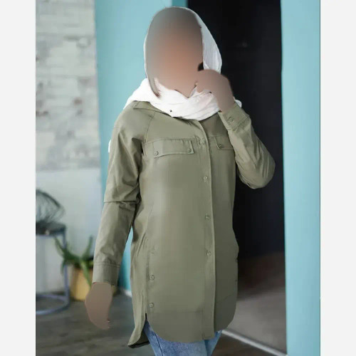 مانتو بیگ سایز زنانه مدل مایا جنس داکرون رنگ سبز