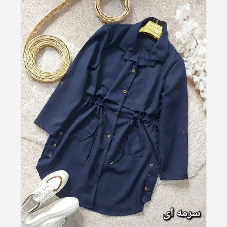 مانتو زنانه مدل کلارا جنس مکانیک پرشین کمر گت سایز 38 تا 46