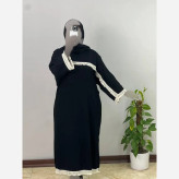 کفتان زنانه جنس آیوا رنگ مشکی فری سایز مناسب 38 تا 52