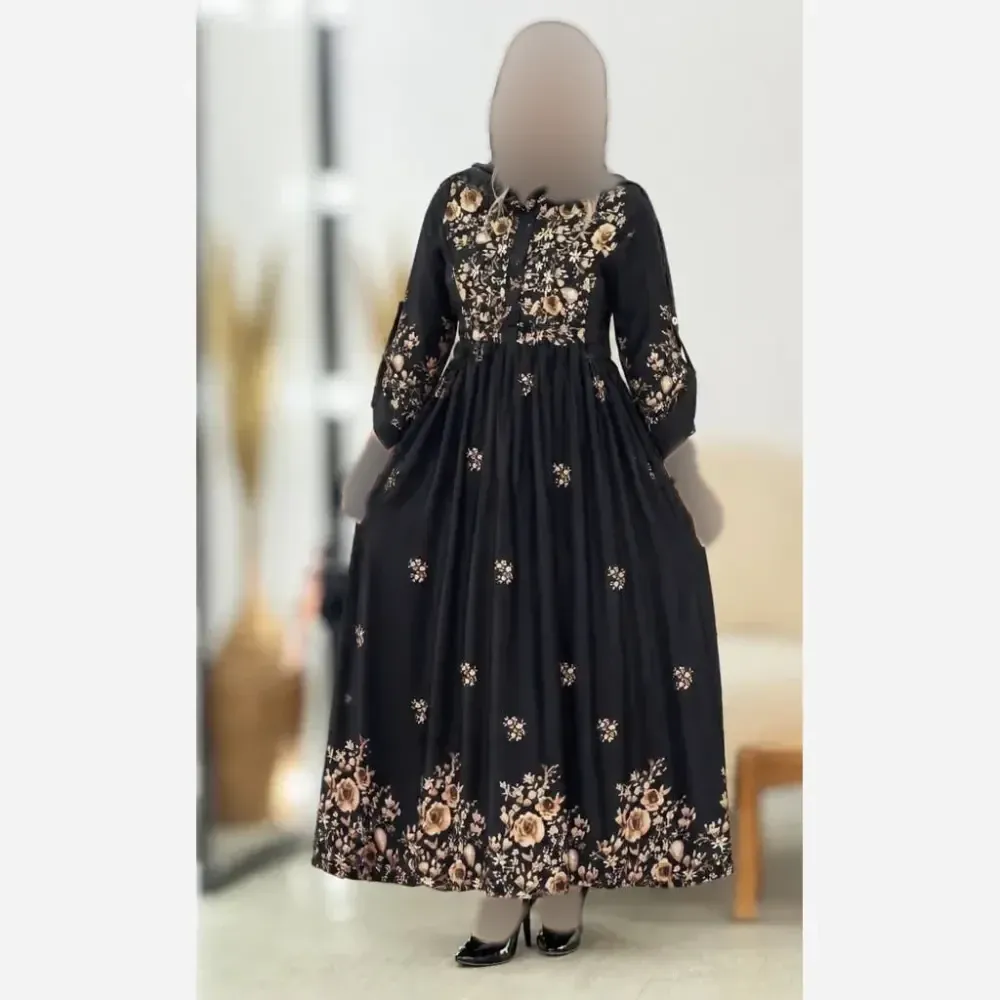 پیراهن زنانه مدل زنبق جنس بوگاتی درجه یک فری سایز 36 تا 46