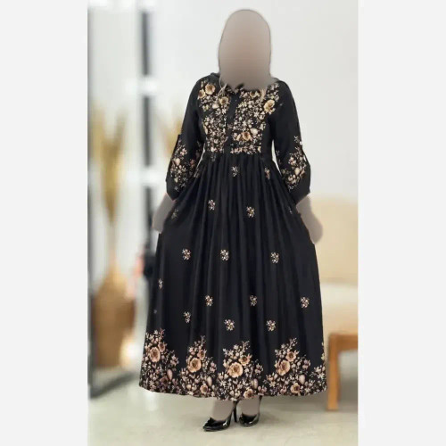 پیراهن زنانه مدل زنبق جنس بوگاتی درجه یک فری سایز 36 تا 46