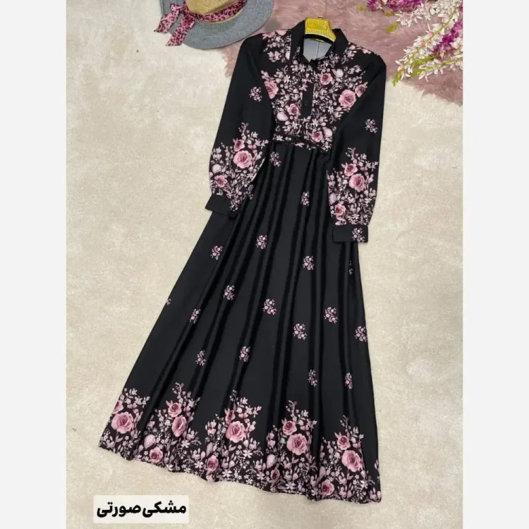 پیراهن زنانه مدل زنبق جنس بوگاتی درجه یک فری سایز 36 تا 46