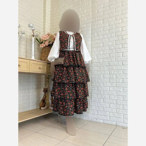 ست سه تیکه زنانه شومیز لینن و دامن و جلیقه بوگاتی فری سایز