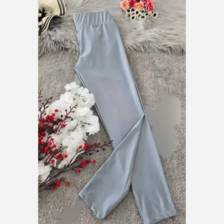 لگ شاین زنانه جنس میکروفیبر رنگ طوسی کمر گنی قد 90 سایز M