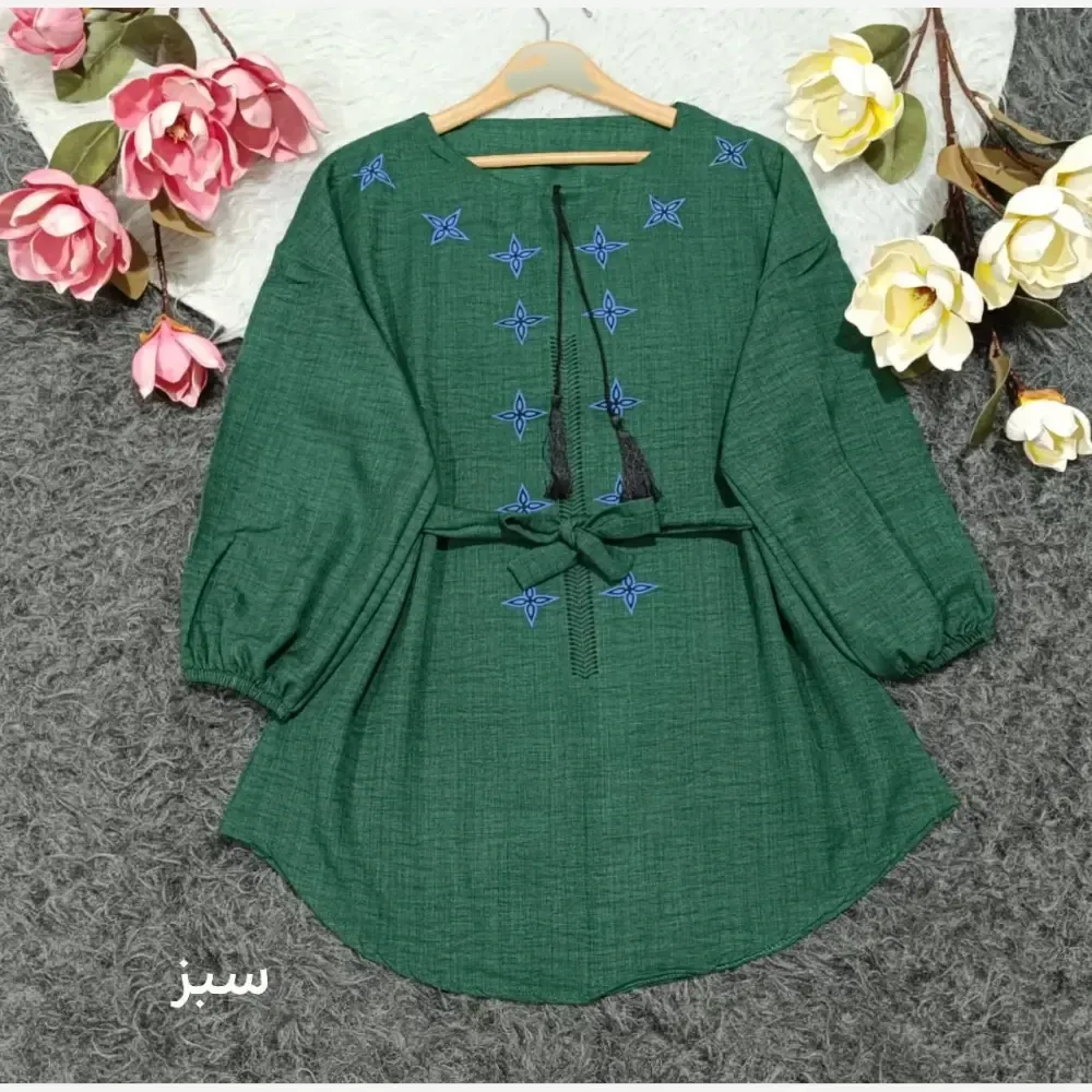 شومیز زنانه طرح دار گلبرگ جنس صوفیا فری سایز 38 تا 48