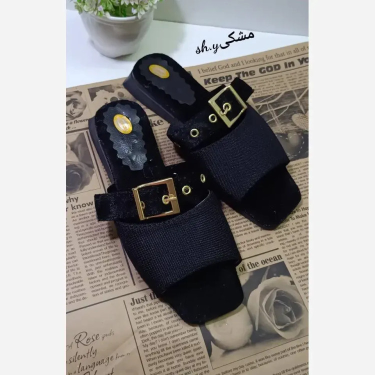 صندل تخت مراکشی کنفی زنانه با بند قابل تنظیم و زیره پی وی سی