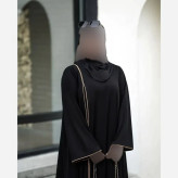 عبا زنانه مدل تامیلا جنس ابروبادی رنگ مشکی فری سایز 38 تا 48