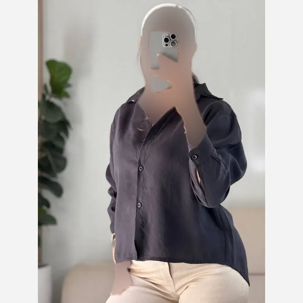 شومیز زنانه مدل ترلان جنس مدال سیلک ترک فری سایز مناسب 38 تا 46