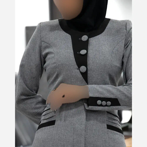 مانتو شلوار اداری زنانه مدل حورا جنس دیپلمات سایز 38 تا 52