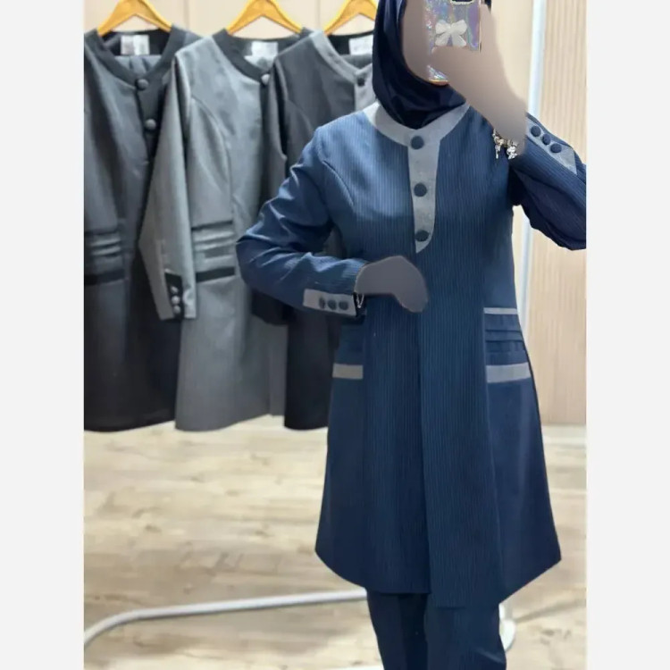 مانتو شلوار اداری زنانه مدل حورا جنس دیپلمات سایز 38 تا 52