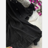 شال مجلسی زنانه طرح درختی دور دانتلی و لب نگین دار سایز 70 در 180 سانتی متر
