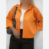 شومیز باکسی حصیری زنانه جنس ژاکارد ابریشم فری سایز 36 تا 46