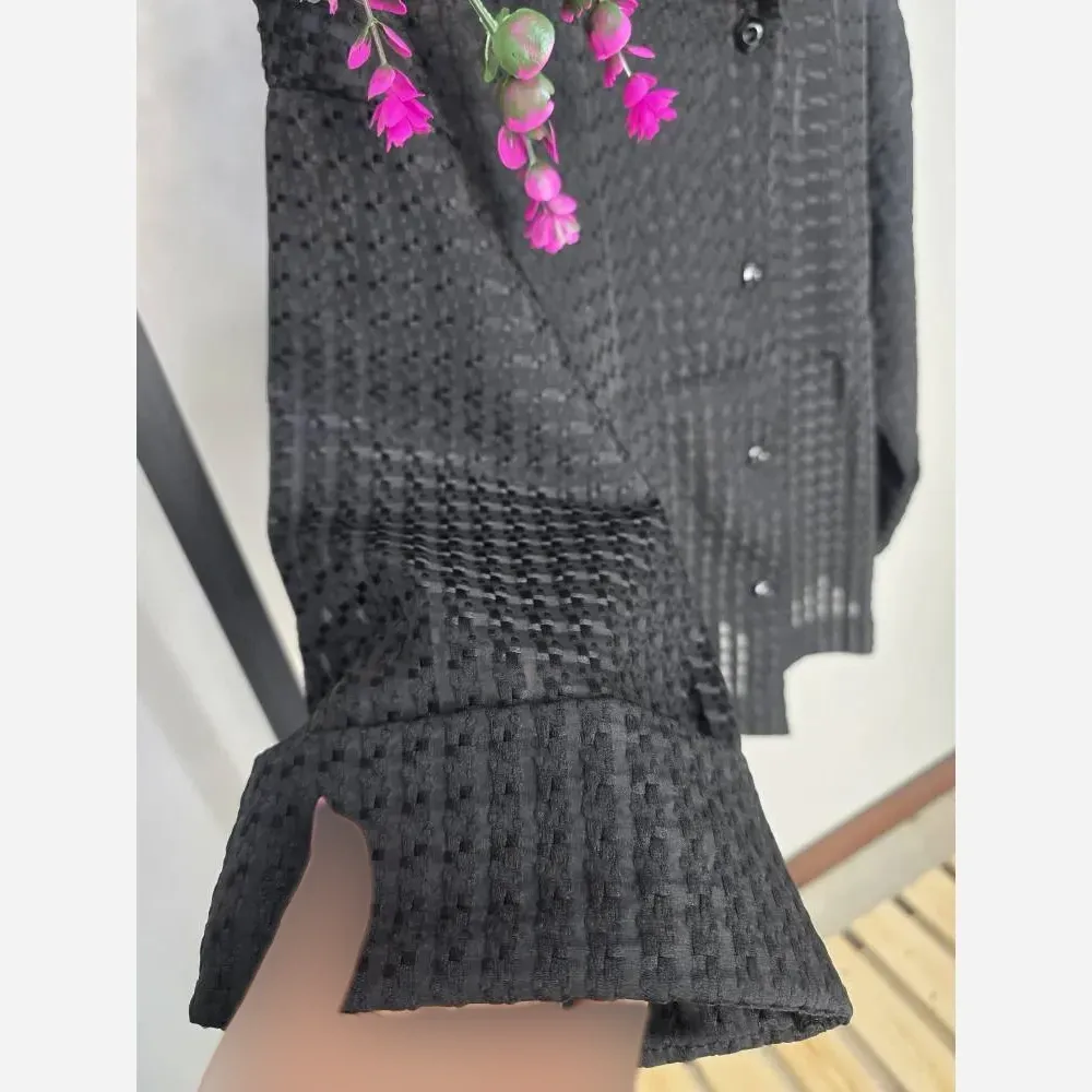شومیز باکسی حصیری زنانه جنس ژاکارد ابریشم فری سایز 36 تا 46