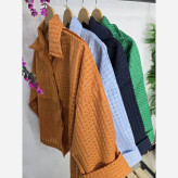 شومیز باکسی حصیری زنانه جنس ژاکارد ابریشم فری سایز 36 تا 46