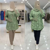 شومیز مانتویی زنانه مدل پرنیا جنس شانتون خنک در سه رنگ متنوع