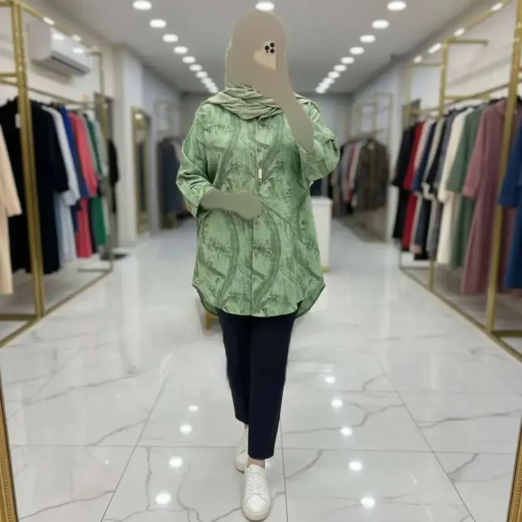 شومیز مانتویی زنانه مدل پرنیا جنس شانتون خنک در سه رنگ متنوع